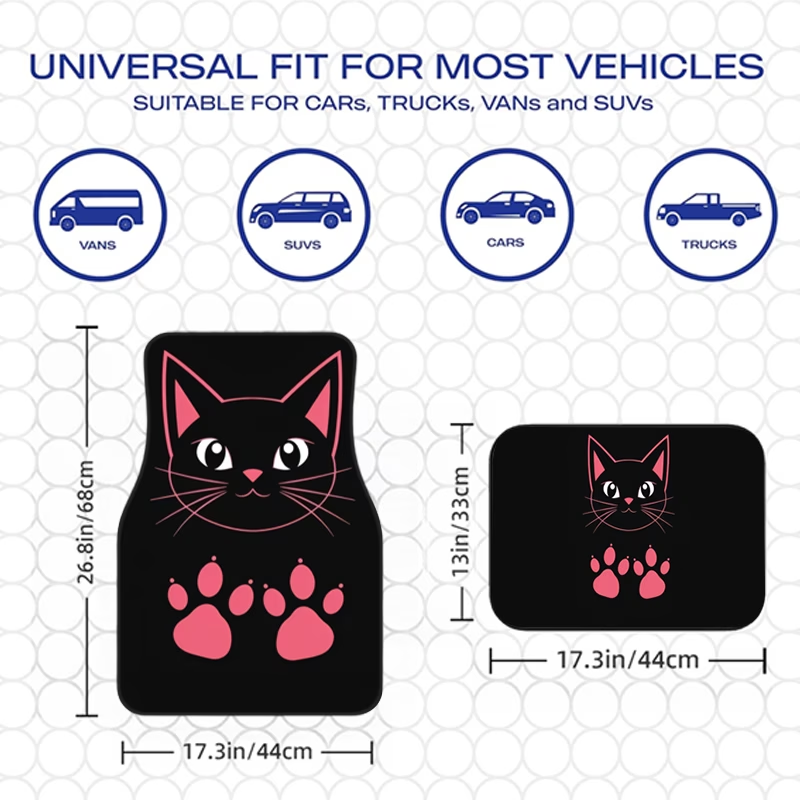 Interior Design Type - Juego de 4 Alfombrillas para Coche