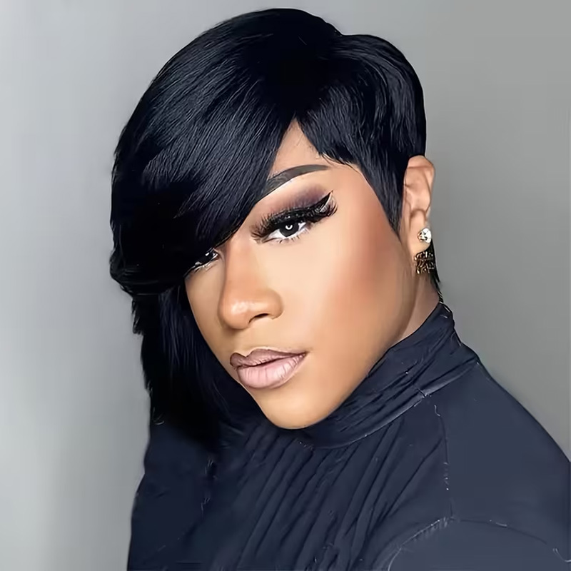 Peluca corta estilo pixie con  - Textured Throw Natural reseña y precio